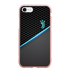 Чехол iPhone 7/8 матовый Juventus F C, цвет: 3D-светло-розовый