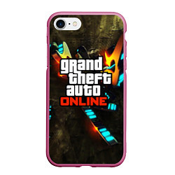 Чехол iPhone 7/8 матовый GTA:Online, цвет: 3D-малиновый