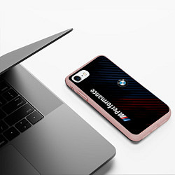 Чехол iPhone 7/8 матовый BMW PERFORMANCE, цвет: 3D-светло-розовый — фото 2