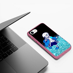 Чехол iPhone 7/8 матовый Undertale, цвет: 3D-малиновый — фото 2