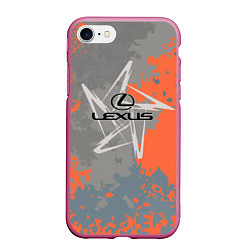 Чехол iPhone 7/8 матовый LEXUS, цвет: 3D-малиновый