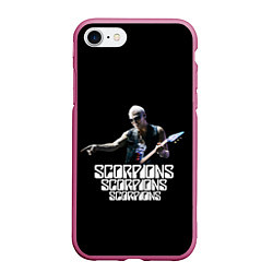 Чехол iPhone 7/8 матовый Scorpions, цвет: 3D-малиновый