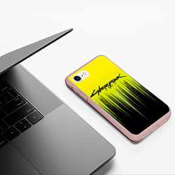 Чехол iPhone 7/8 матовый CYBERPUNK 2077, цвет: 3D-светло-розовый — фото 2