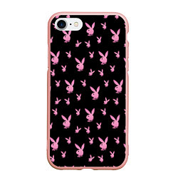Чехол iPhone 7/8 матовый Playboy, цвет: 3D-светло-розовый