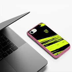 Чехол iPhone 7/8 матовый Porsche, цвет: 3D-малиновый — фото 2