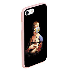 Чехол iPhone 7/8 матовый Чечилия Галлерани - дама с горностаем, цвет: 3D-светло-розовый — фото 2