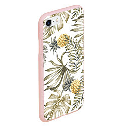 Чехол iPhone 7/8 матовый Тропики хаки, цвет: 3D-светло-розовый — фото 2