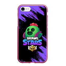 Чехол iPhone 7/8 матовый Brawl Stars SPIKE, цвет: 3D-малиновый