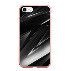 Чехол iPhone 7/8 матовый GEOMETRY STRIPES BLACK & WHITE, цвет: 3D-светло-розовый