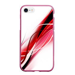 Чехол iPhone 7/8 матовый GEOMETRY STRIPES RED, цвет: 3D-малиновый