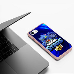 Чехол iPhone 7/8 матовый БРАВЛ СТАРС ЛЕОН, цвет: 3D-светло-розовый — фото 2