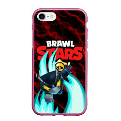 Чехол iPhone 7/8 матовый BRAWL STARS MECHA CROW, цвет: 3D-малиновый