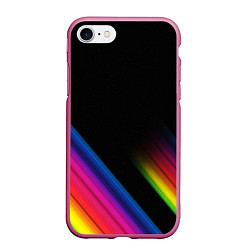 Чехол iPhone 7/8 матовый НЕОНОВАЯ ТЕКСТУРА, цвет: 3D-малиновый