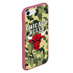 Чехол iPhone 7/8 матовый CHICAGO BULLS, цвет: 3D-малиновый — фото 2