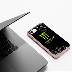 Чехол iPhone 7/8 матовый MONSTER ENERGY, цвет: 3D-светло-розовый — фото 2