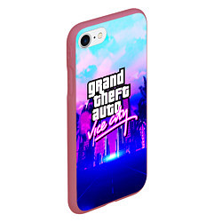 Чехол iPhone 7/8 матовый GTA REMASTER, цвет: 3D-малиновый — фото 2
