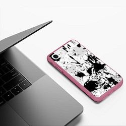 Чехол iPhone 7/8 матовый БРЫЗГИ КРАСОК, цвет: 3D-малиновый — фото 2