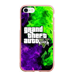 Чехол iPhone 7/8 матовый GTA 5, цвет: 3D-светло-розовый