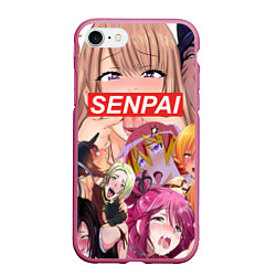 Чехол iPhone 7/8 матовый SENPAI, цвет: 3D-малиновый