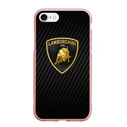 Чехол iPhone 7/8 матовый Lamborghini Z, цвет: 3D-светло-розовый