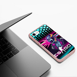 Чехол iPhone 7/8 матовый НЕОНОВЫЙ ГОНЩИК, цвет: 3D-светло-розовый — фото 2