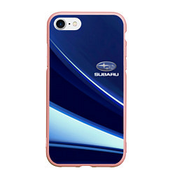 Чехол iPhone 7/8 матовый SUBARU, цвет: 3D-светло-розовый