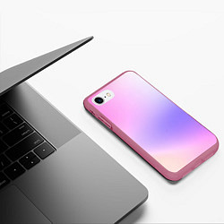 Чехол iPhone 7/8 матовый Светлый градиент розовый мода, цвет: 3D-малиновый — фото 2