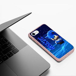 Чехол iPhone 7/8 матовый Соник, цвет: 3D-светло-розовый — фото 2
