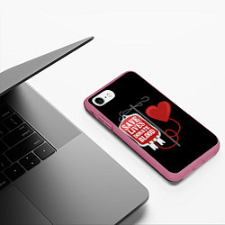 Чехол iPhone 7/8 матовый Донор, цвет: 3D-малиновый — фото 2