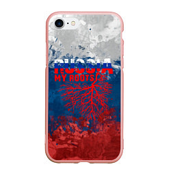 Чехол iPhone 7/8 матовый Russia my roots, цвет: 3D-светло-розовый