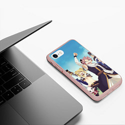 Чехол iPhone 7/8 матовый FAIRY TAIL ХВОСТ ФЕИ, цвет: 3D-светло-розовый — фото 2