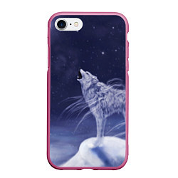 Чехол iPhone 7/8 матовый WOLF WHITE D