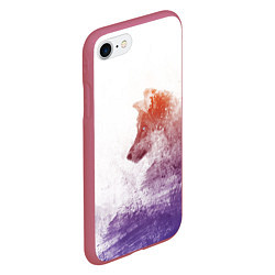 Чехол iPhone 7/8 матовый ВОЛК D, цвет: 3D-малиновый — фото 2