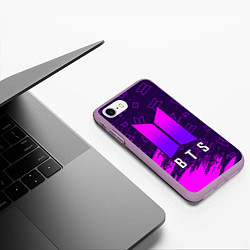 Чехол iPhone 7/8 матовый BTS БТС, цвет: 3D-сиреневый — фото 2