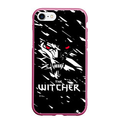 Чехол iPhone 7/8 матовый The Witcher, цвет: 3D-малиновый
