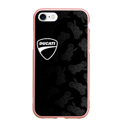 Чехол iPhone 7/8 матовый DUCATI 1, цвет: 3D-светло-розовый