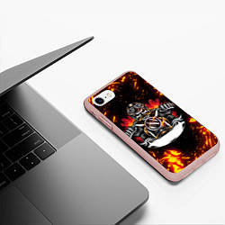 Чехол iPhone 7/8 матовый Fire Biker Z, цвет: 3D-светло-розовый — фото 2