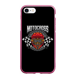 Чехол iPhone 7/8 матовый Motocross Champion Z, цвет: 3D-малиновый
