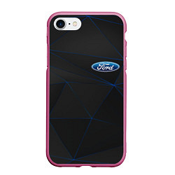 Чехол iPhone 7/8 матовый FORD, цвет: 3D-малиновый