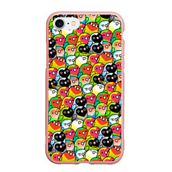 Чехол iPhone 7/8 матовый Папуги, цвет: 3D-светло-розовый