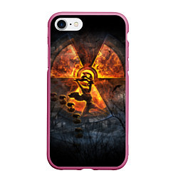 Чехол iPhone 7/8 матовый S T A L K E R 2, цвет: 3D-малиновый