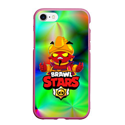 Чехол iPhone 7/8 матовый BRAWL STARS EVIL GENE ДЖИН, цвет: 3D-малиновый