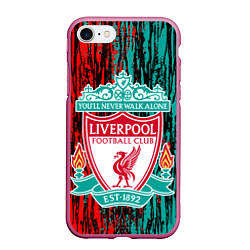 Чехол iPhone 7/8 матовый LIVERPOOL, цвет: 3D-малиновый