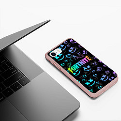 Чехол iPhone 7/8 матовый FORTNITE MARSHMELLO, цвет: 3D-светло-розовый — фото 2