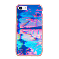 Чехол iPhone 7/8 матовый ГАВАЙИ ГЛИТЧ, цвет: 3D-светло-розовый