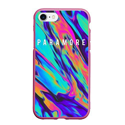 Чехол iPhone 7/8 матовый PARAMORE, цвет: 3D-малиновый
