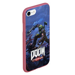 Чехол iPhone 7/8 матовый Doom Eternal The Ancient Gods, цвет: 3D-малиновый — фото 2