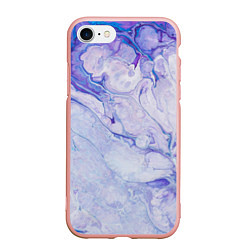 Чехол iPhone 7/8 матовый Разводы сиреневой краской, цвет: 3D-светло-розовый