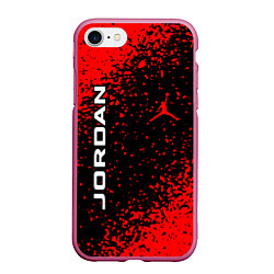 Чехол iPhone 7/8 матовый MICHAEL JORDAN, цвет: 3D-малиновый