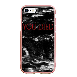 Чехол iPhone 7/8 матовый YOU DIED, цвет: 3D-светло-розовый